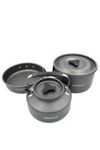 Monicamp Kamp Tencere Tava ve Çaydaklık Seti Kamp Mutfağı 3'lü Set
