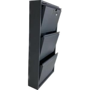 Kilitli 3'Lü Metal Ayakkabılık - Antrasit - Ral 7016