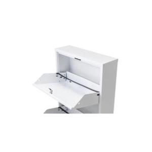 Kilitli 3'Lü Metal Ayakkabılık - Beyaz - Ral 9016