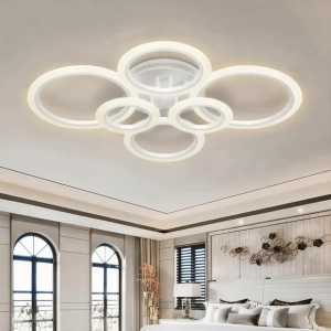 Talin Beyaz Plafonyer Lüks Modern 6'LI 3 Renk Ledli Avize