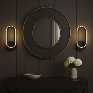 Hermes Siyah Mimari Tasarım Dekoratif Günışığı Ledli Aplik- Takım 2 Adet