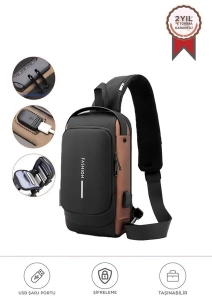 Torima Kahverengi: Şifreli ve USB Şarjlı Günlük Omuz Çantası