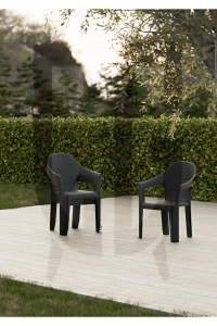 4'lü Queen Rattan Desenli Koltuk Bahçe Koltuğu Balkon Bahçe Teras Sandalye 4 Adet