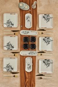 Dilek Ağacı 14 Parça 6 Kişilik Lüx Kahvaltı Takımı Seti Kahvaltılık Sunum Seti