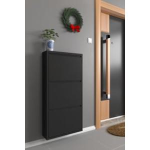 Üçlü Metal Ayakkabılık Siyah Formood