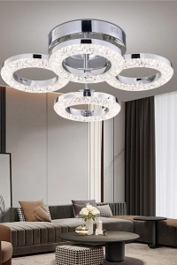Oylum 4'lü Krom 24 Watt Kristalli Koridor Salon Led Plafonyer Avize