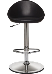 Leslie Bar Taburesi - Siyah Deri - Bar Koltuğu - Tabure