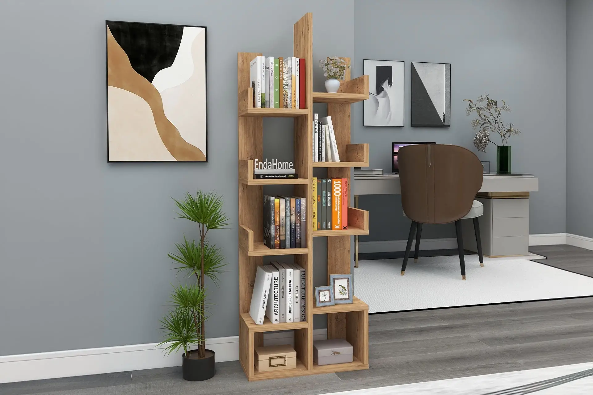 10 Bölmeli Raflı Kitaplık 10 Bölmeli Raflı Kitaplık