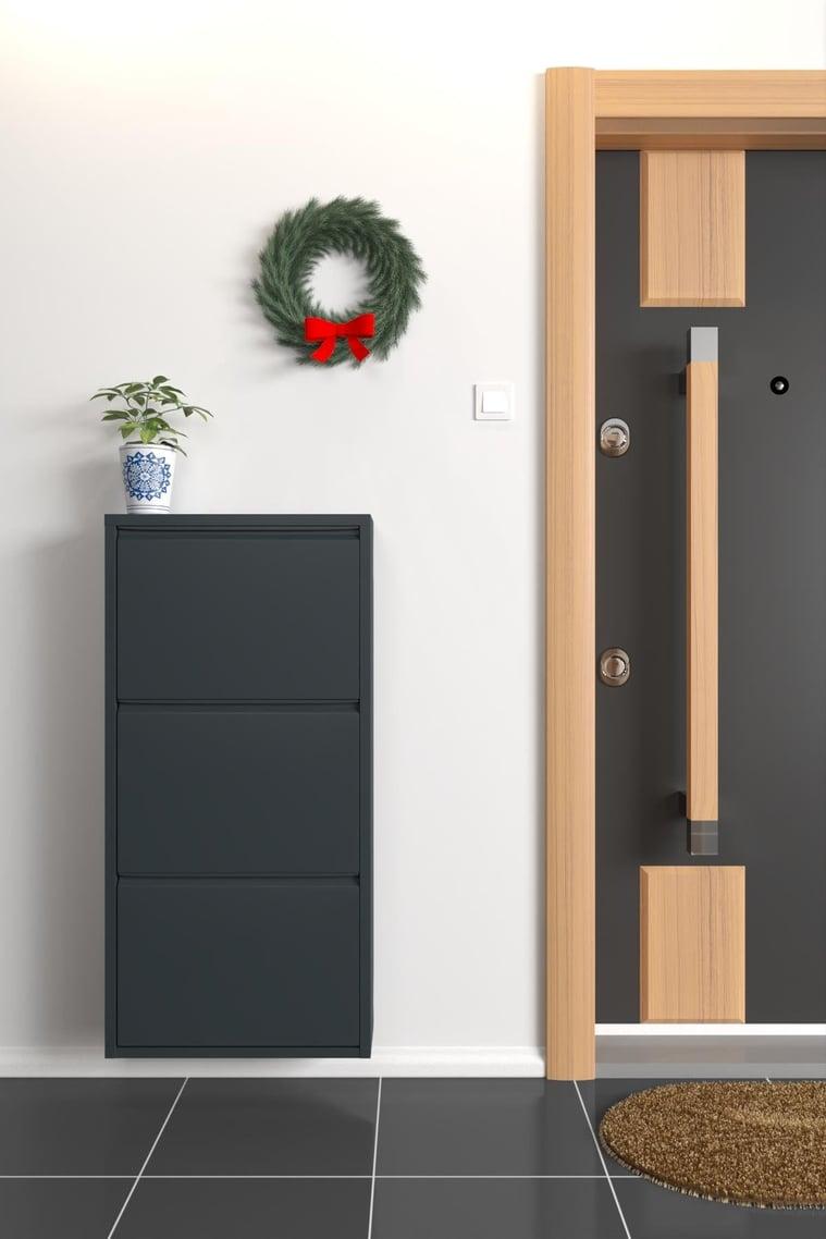 Üçlü Metal Ayakkabılık Antrasit Formood