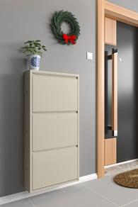 Üçlü Metal Ayakkabılık Bej - Ral 7032 Formood