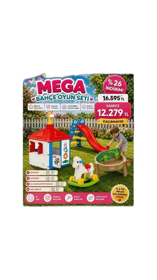 Mega Bahçe Oyun Seti Mega Bahçe Oyun Seti