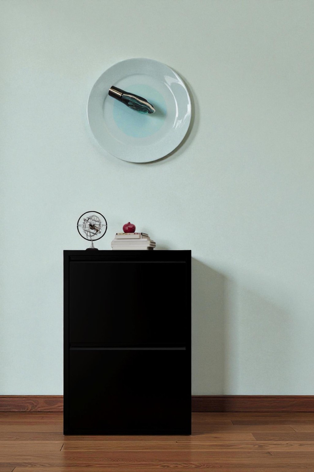 İkili Metal Ayakkabılık Siyah 