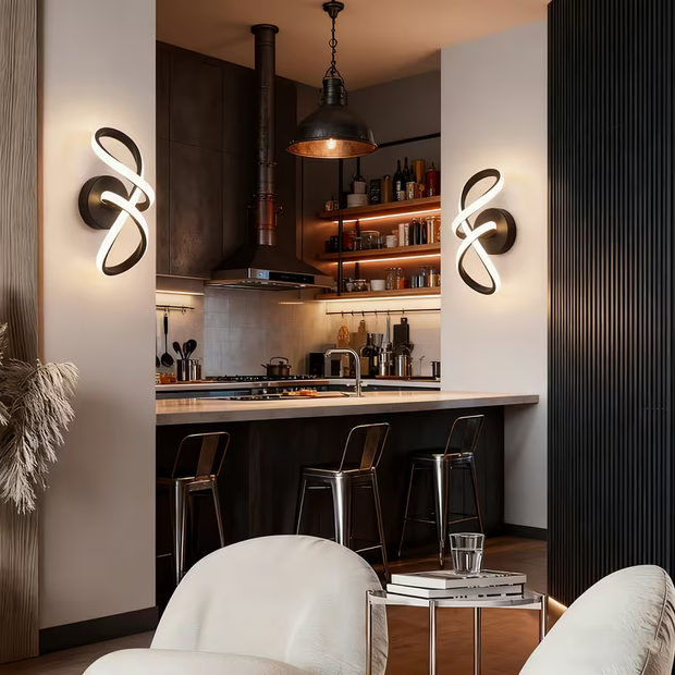 Sahra Modern Siyah Dekoratif Günışığı Ledli Aplik