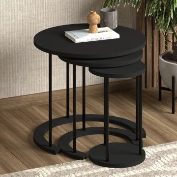 Axis 3’lü Zigon Sehpa – Siyah