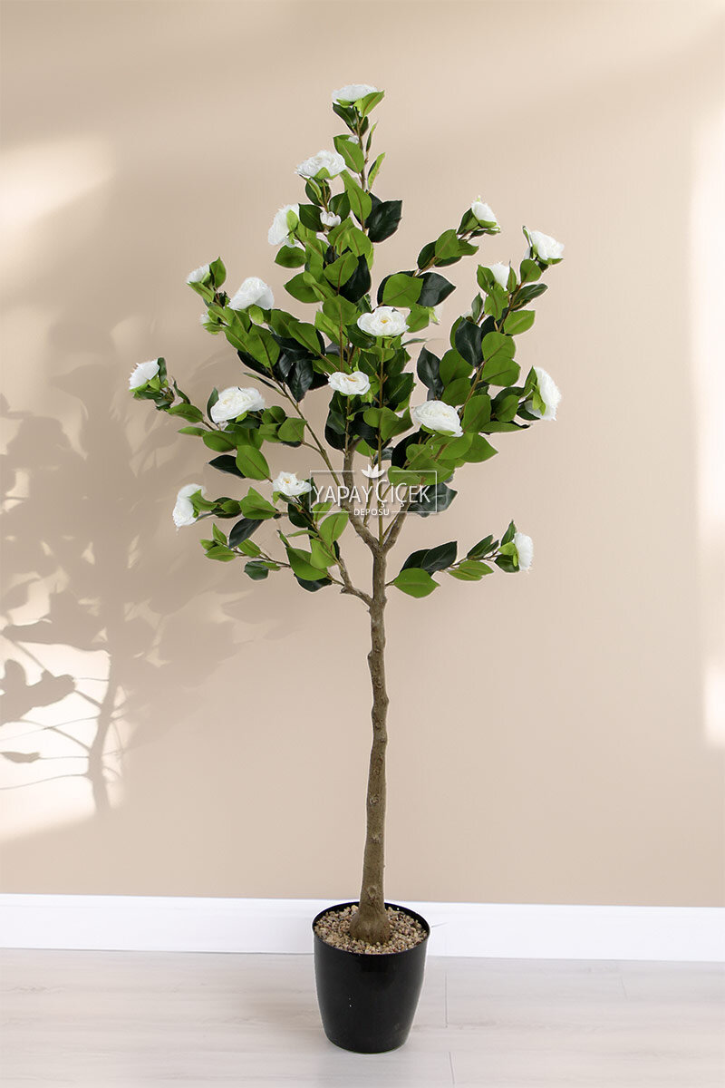 Yapay Premium Gül Ağacı 170 cm Beyaz