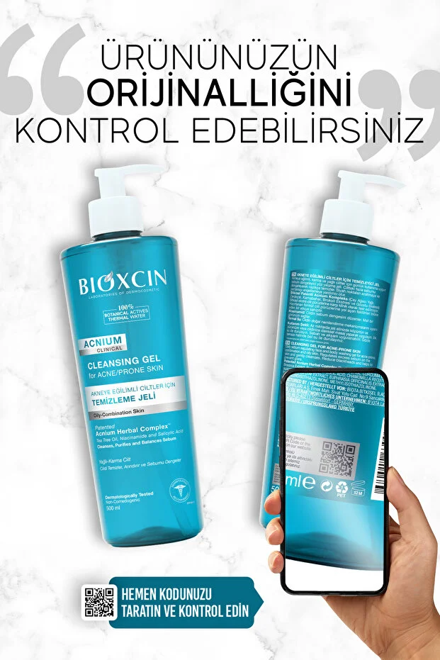 Acnium Sebum Dengeleyici Yüz Yıkama Jeli 500ml 1 Alana 1 Hediye Salisilik Asit Çay Ağacı Niasinamid