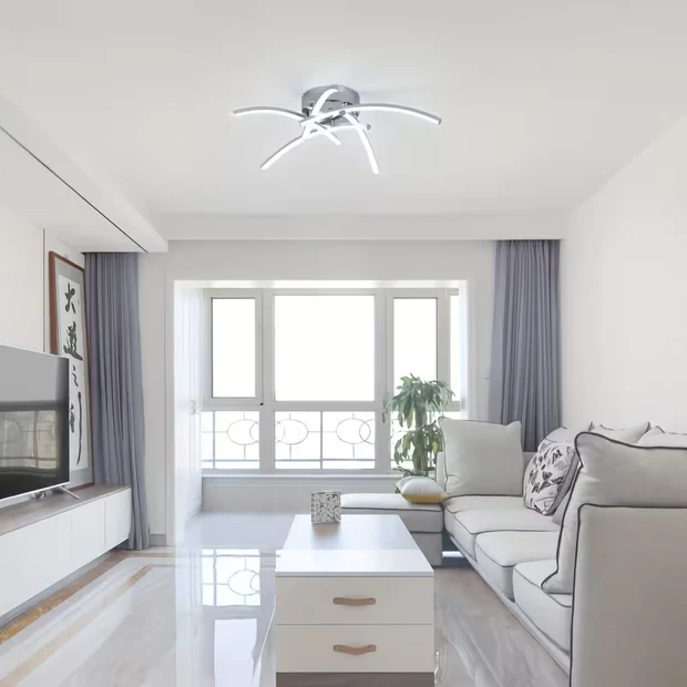 Hira Gri Modern Ultra Power Beyaz Ledli Plafonyer Led Avize