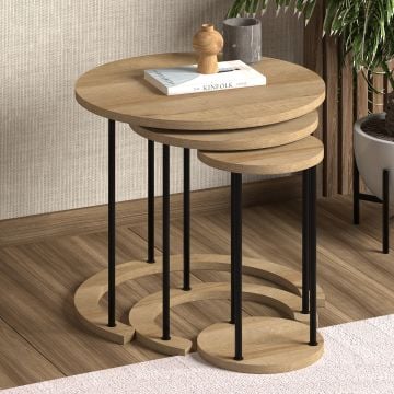 Axis 3’lü Zigon Sehpa –meşe