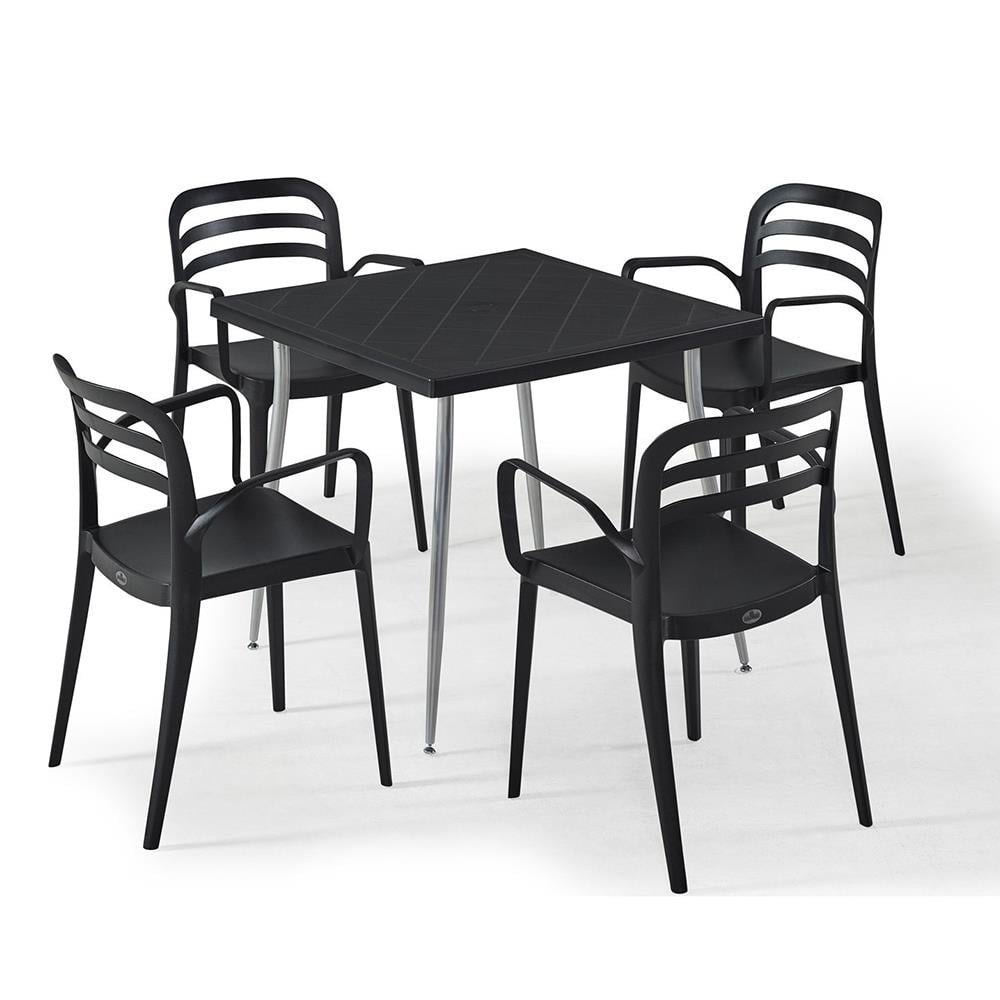 NS7 Masa Takımı 80x80 Masa + 4 Adet Renkli Sandalye