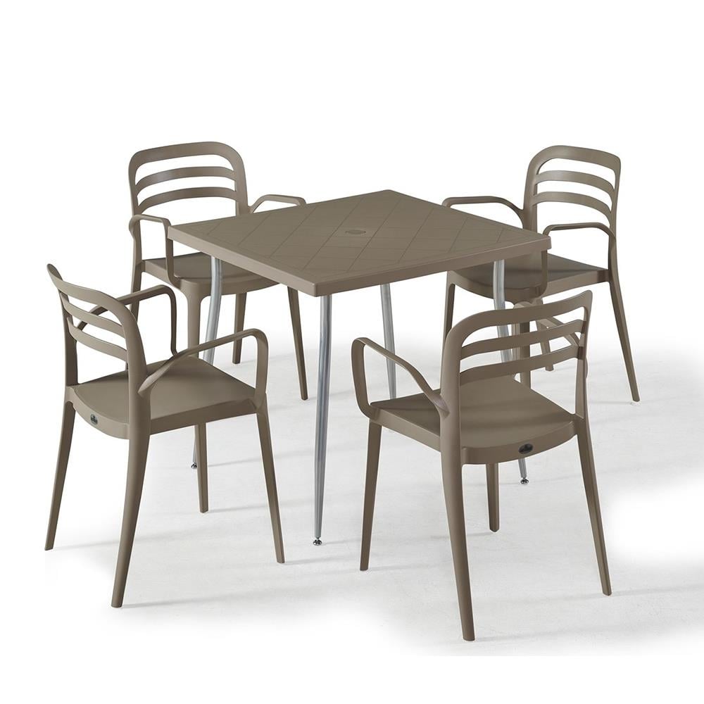 NS7 Masa Takımı 80x80 Masa + 4 Adet Renkli Sandalye