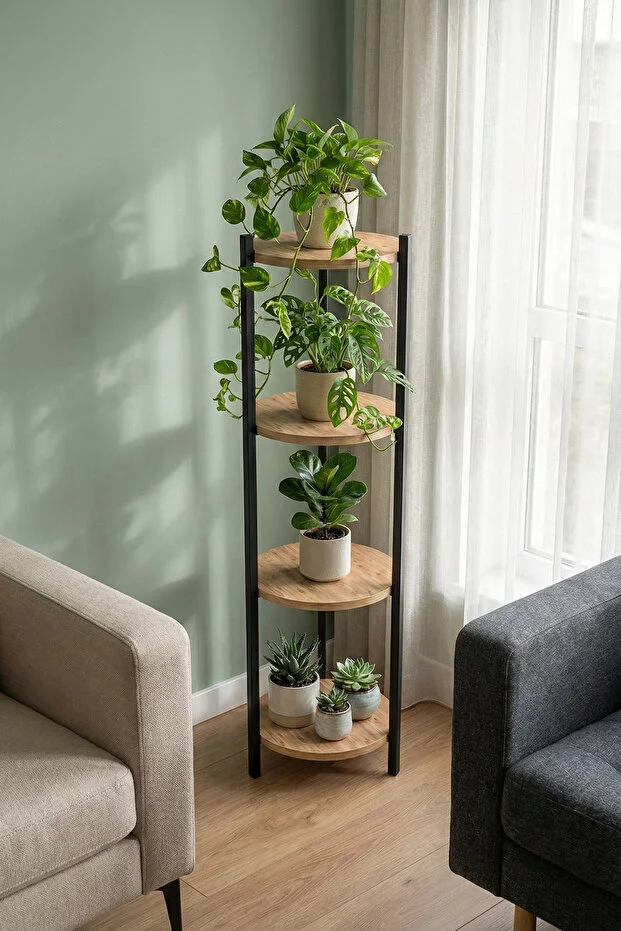 4 RAFLI YUVARLAK ÇİÇELİK RAF, ÇOK AMAÇLI RAF 4 RAFLI YUVARLAK ÇİÇELİK RAF, ÇOK AMAÇLI RAF