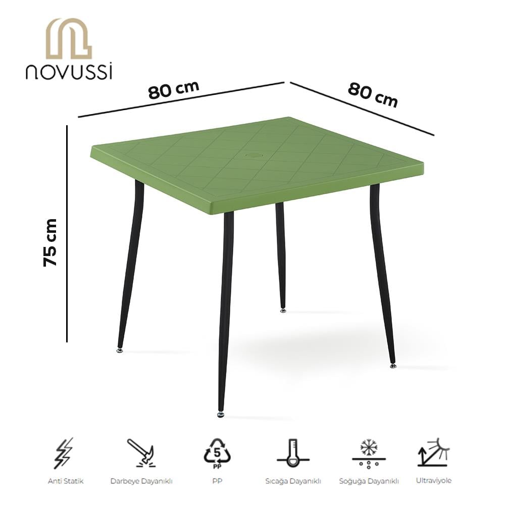 NS9 Masa Takımı 80x80 Masa + 4 Siyah Ayaklı Koltuk NS9 Masa Takımı 80x80 Masa + 4 Siyah Ayaklı Koltuk